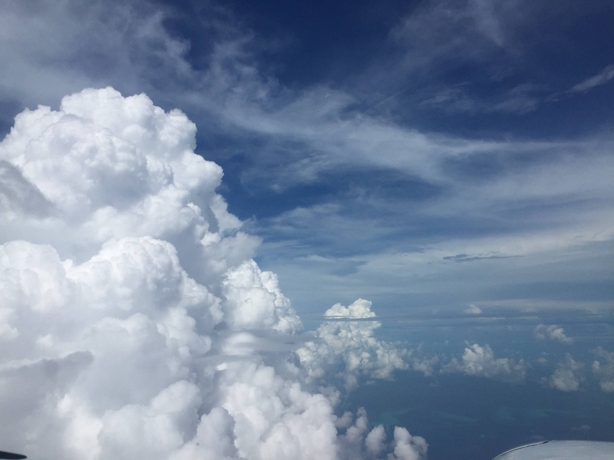 Glider in the air with South Florida below
