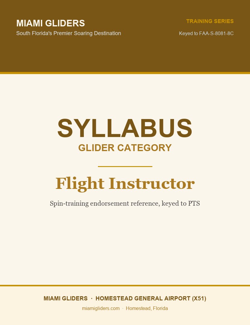 Flight Instructor Glider Syllabus cover