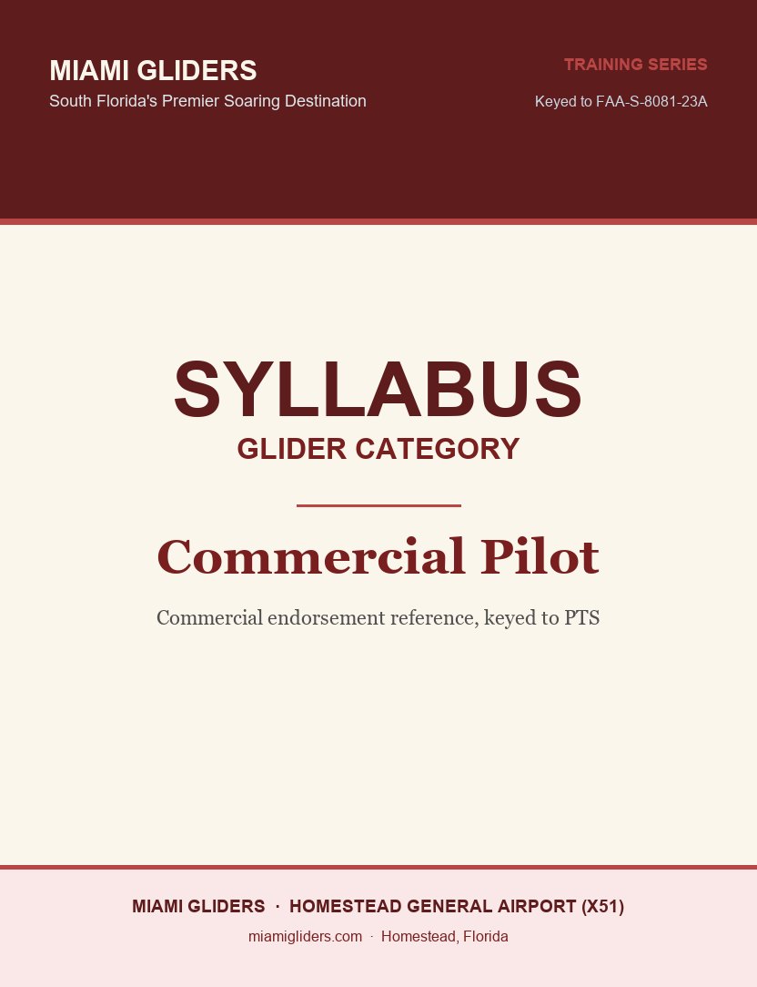 Commercial Pilot Glider Syllabus cover