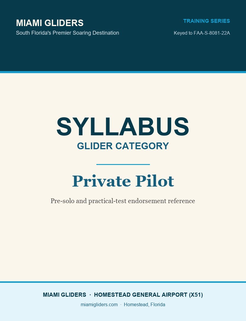 Private Pilot Glider Syllabus cover